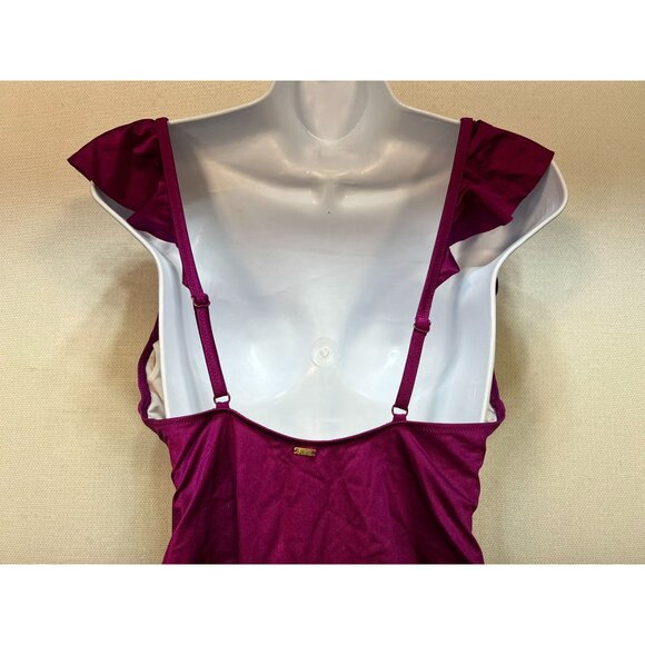 Pink Victoria's Secret Women's One Piece Swimsuit Deep Plunge V Neck Sz M Purple - Picture 4 of 8